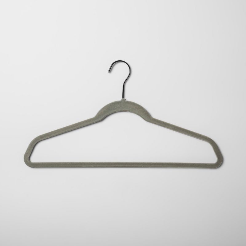 slide 2 of 4, 10pk Flocked Hangers Gray - Brightroom™, 10 ct