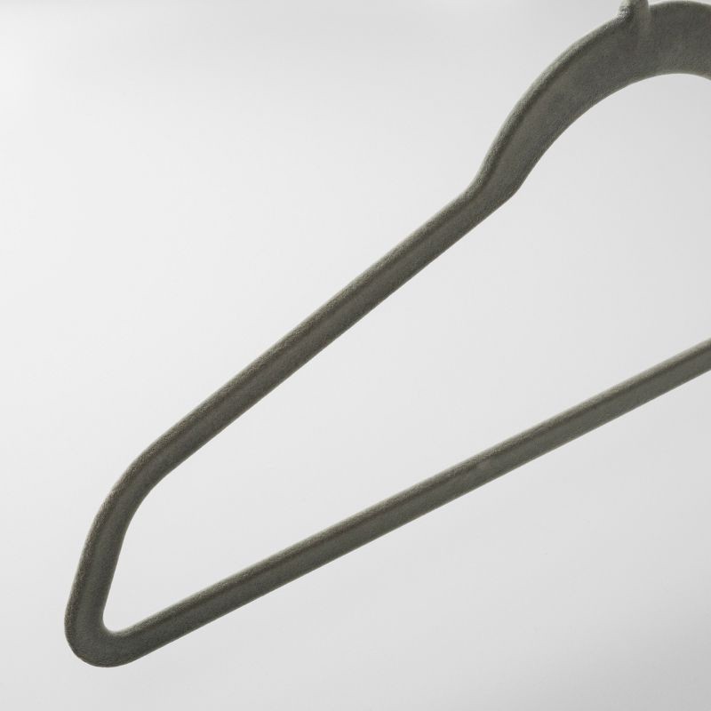 slide 3 of 4, 10pk Flocked Hangers Gray - Brightroom™, 10 ct