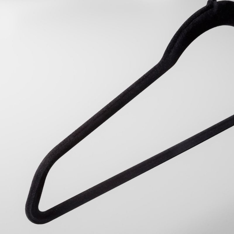 slide 3 of 4, 10pk Flocked Hangers Black - Brightroom™: Velvet Clothes Hangers for Sweaters, Shirts, Dresses, Suits, Adult Use, 10 ct