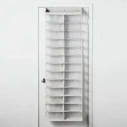 Over The Door 26 Shelf Mesh Shoe Organizer Light Gray - Brightroom™: Hanging Shoe Storage, Closet Organizer, Holds 13 Pairs