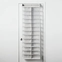Over The Door 26 Shelf Mesh Shoe Organizer Light Gray - Brightroom™: Hanging Shoe Storage, Closet Organizer, Holds 13 Pairs