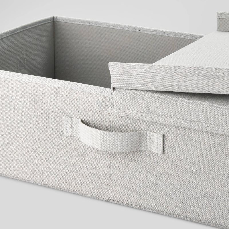 slide 3 of 3, Underbed Fabric Bin with Lid Light Gray - Brightroom™, 1 ct