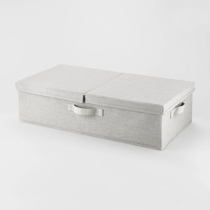 slide 1 of 3, Underbed Fabric Bin with Lid Light Gray - Brightroom™, 1 ct