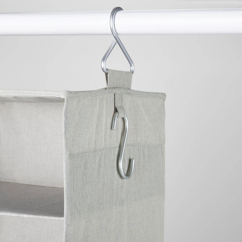 slide 3 of 5, 3 Shelf Hanging Fabric Storage Organizer Gray - Brightroom™, 1 ct