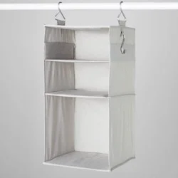 3 Shelf Hanging Fabric Storage Organizer Gray - Brightroom™: Closet System Component, 25lb Capacity, No Assembly Required