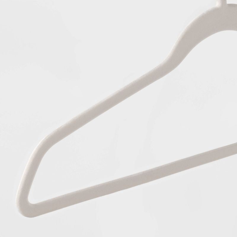 slide 2 of 3, 10pk Flocked Hangers White - Brightroom™: Velvet Clothes Hangers for Sweaters, Dresses, Shirts, Suits, 10 ct