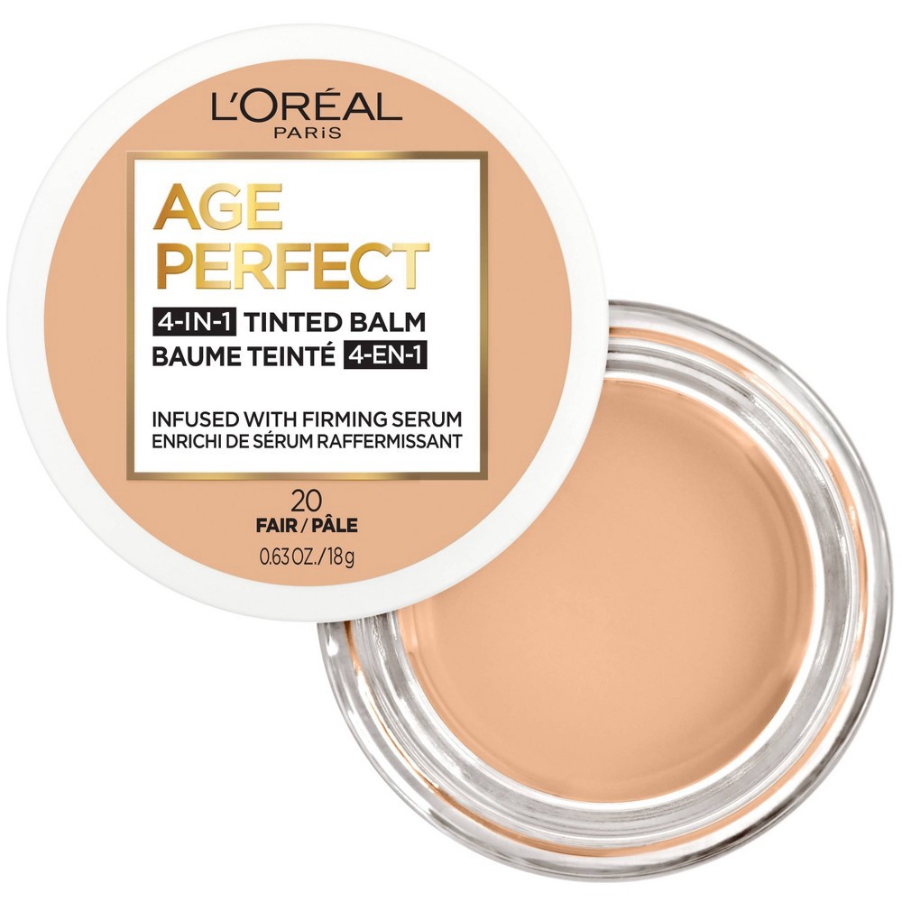 slide 4 of 7, L'Oreal Paris Age Perfect 4-in-1 Tinted Face Balm Foundation - Fair 20 - 0.63 fl oz, 0.63 fl oz