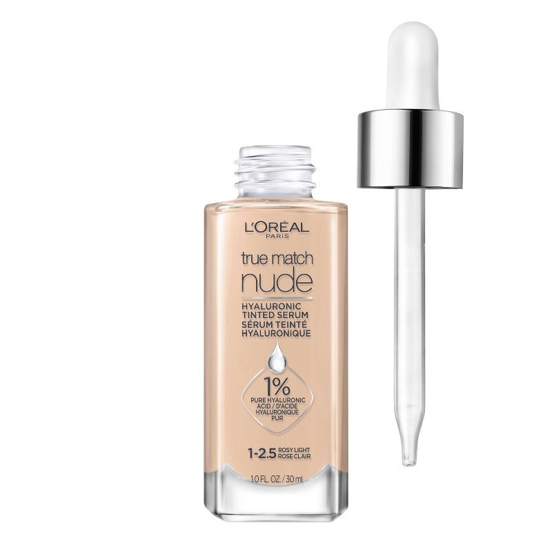 slide 1 of 9, L'Oreal Paris True Match Hyaluronic Tinted Serum Makeup Skincare Hybrid - 1-2.5 Rosy Light - 1 fl oz, 1 fl oz
