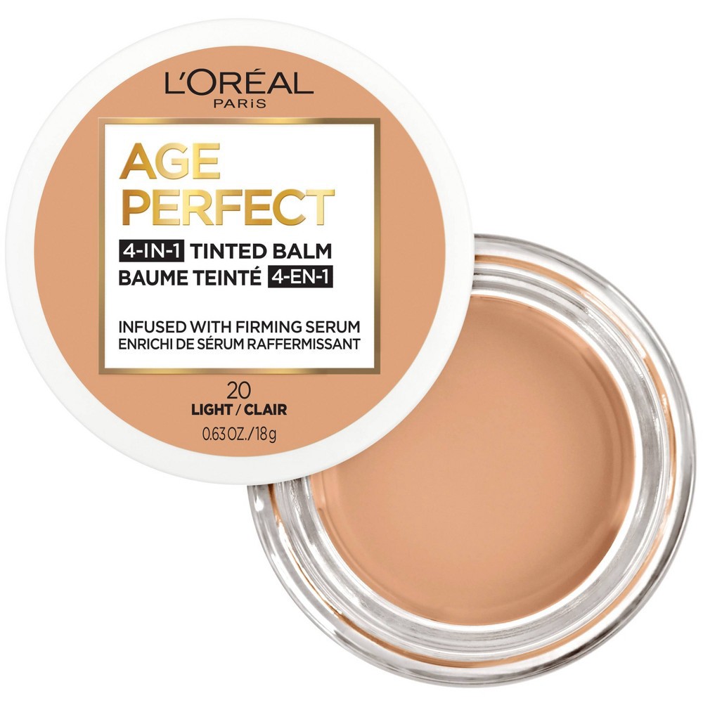 slide 4 of 7, L'Oreal Paris Age Perfect 4-in-1 Tinted Face Balm Foundation - Light 20 - 0.63 fl oz, 0.63 fl oz