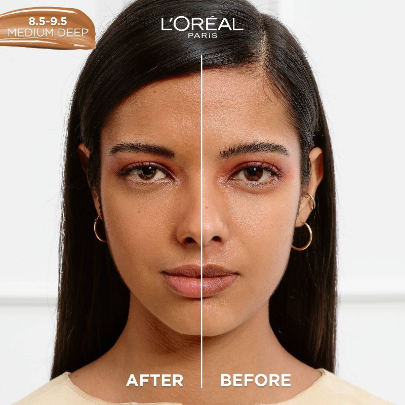 slide 3 of 9, L'Oreal Paris True Match Hyaluronic Tinted Serum Makeup Skincare Hybrid - 8.5-9.5 Medium Deep - 1 fl oz, 1 fl oz