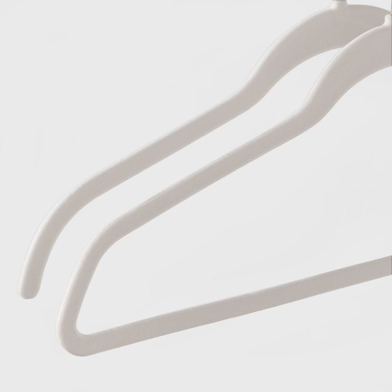 slide 2 of 3, 100pk Combo Pack Suit/Shirt Flocked Hangers White - Brightroom™, 100 ct