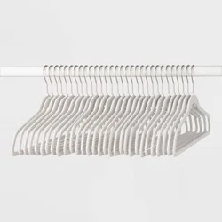 30pk Suit Flocked Hangers White - Brightroom™: Velvet Clothes Hangers for Sweaters, Dresses, Shirts, Suits