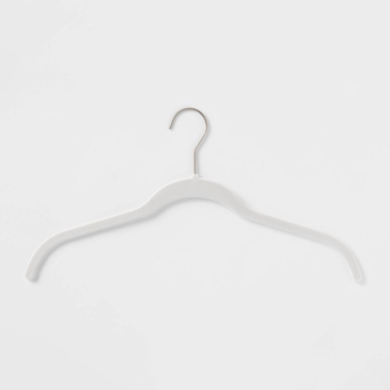 slide 2 of 4, 10pk Shirt Flocked Hangers White - Brightroom™, 10 ct