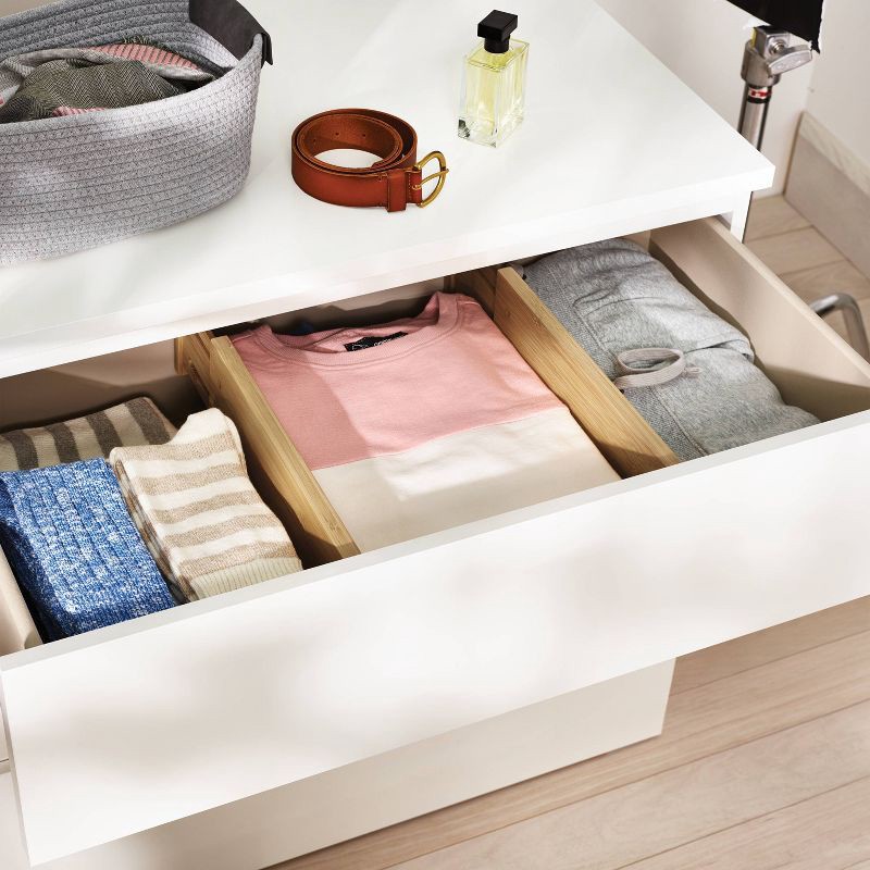 slide 2 of 2, Set of 2 Bamboo Expandable Drawer Dividers - Brightroom™: Adjustable Organizer for Dresser & Clothes, 12-18" Length, 1 ct