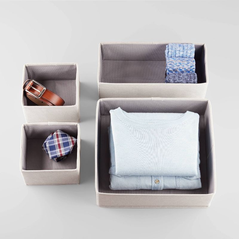 slide 4 of 4, Set of 4 Collapsible Fabric Drawer Organizers - Brightroom™, 1 ct