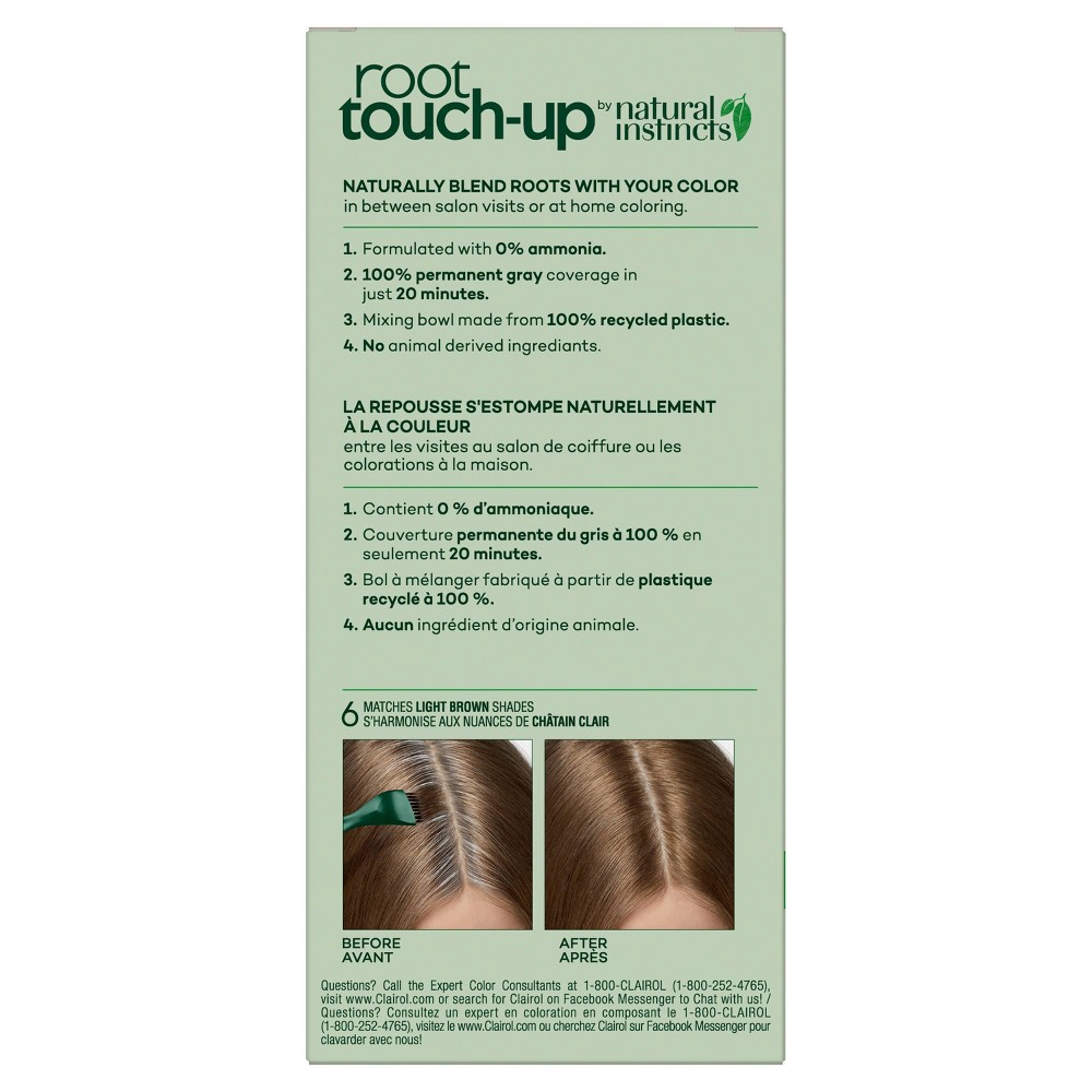 slide 6 of 6, Root Touch-Up by Natural Instincts Permanent Hair Color - Light Brown, 1 ct
