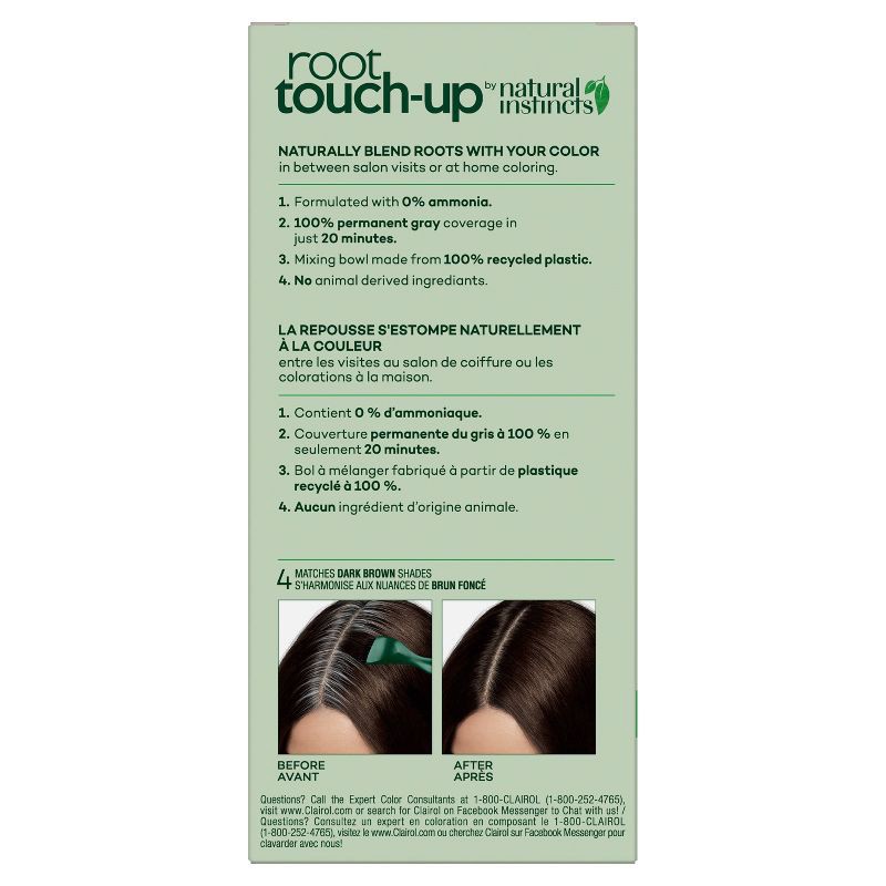 slide 3 of 6, Root Touch-Up by Natural Instincts Permanent Hair Color Cream Kit - Dark Brown, 1 ct