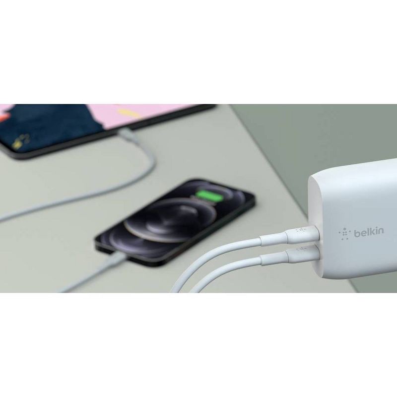 slide 4 of 5, Belkin BoostCharge (20W) Dual USB-C with (40W) Stand Alone Wall Charger, 1 ct