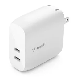 Belkin BoostCharge (20W) Dual USB-C with (40W) Stand Alone Wall Charger: Quick Charge, Lightweight Design, Compatible with Apple iPhone 14/15 Series
