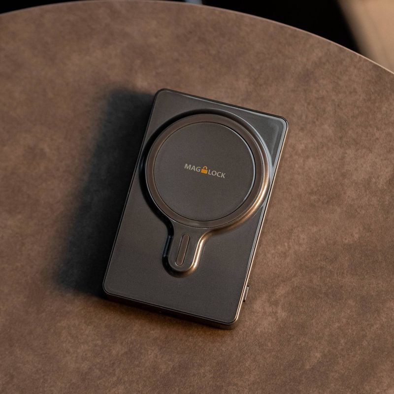 slide 4 of 4, myCharge Maglock 6k 6000mAh/12W Wireless Charger + USB-C Port Power Bank – Graphite Gray, 1 ct