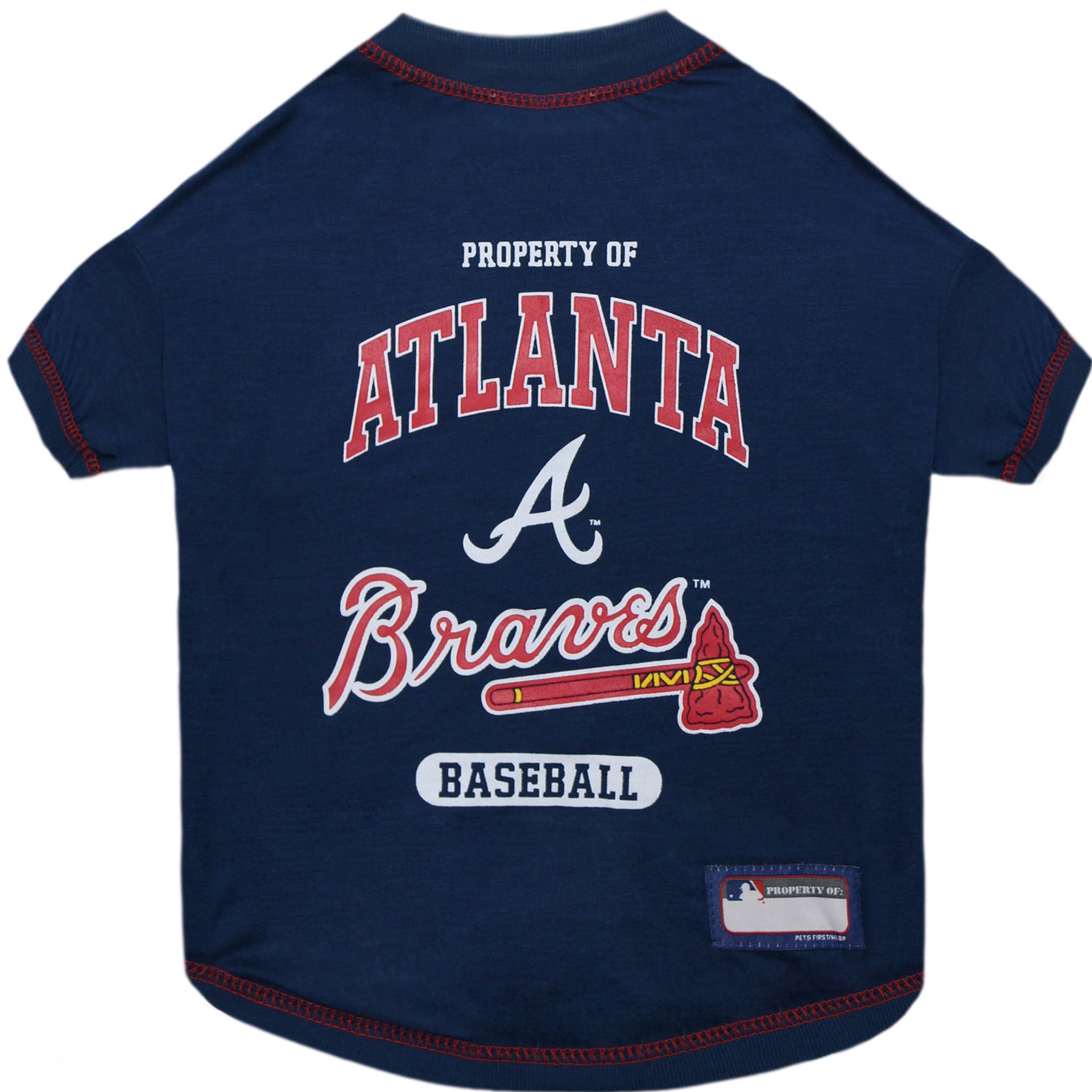 slide 1 of 1, Pets First Atlanta Braves T-Shirt, LG