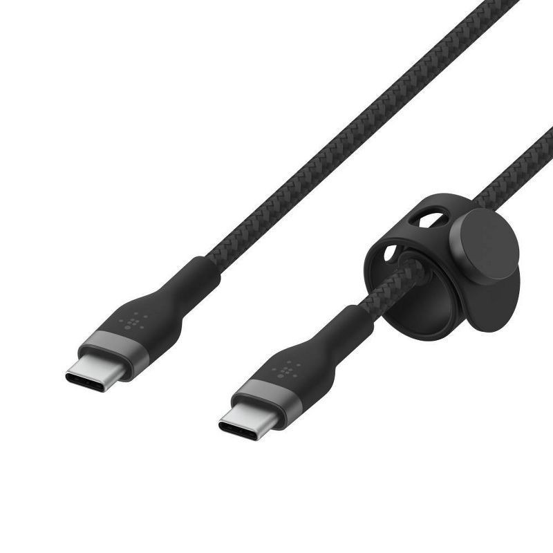 slide 3 of 7, Belkin BoostCharge Pro Flex USB-C Cable with USB-C Connector 6.6' Cable + Strap - Black, 1 ct