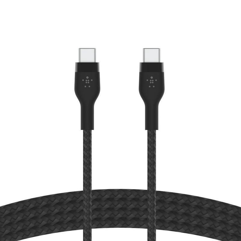 slide 5 of 7, Belkin BoostCharge Pro Flex USB-C Cable with USB-C Connector 6.6' Cable + Strap - Black, 1 ct