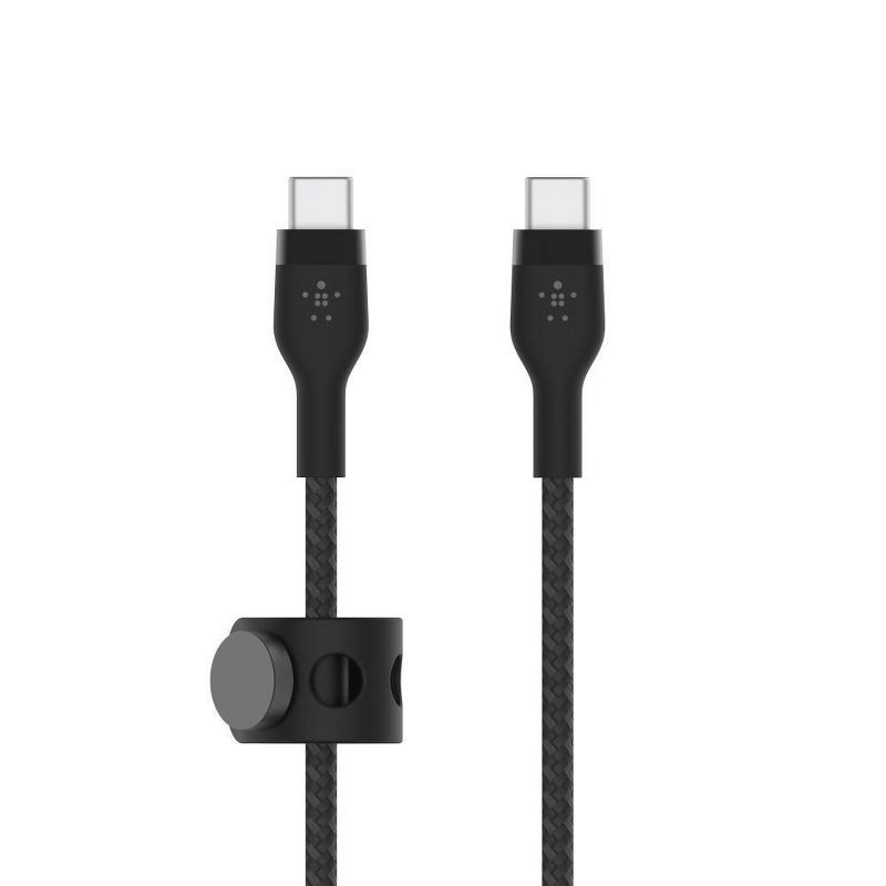 slide 1 of 7, Belkin BoostCharge Pro Flex USB-C Cable with USB-C Connector 6.6' Cable + Strap - Black, 1 ct