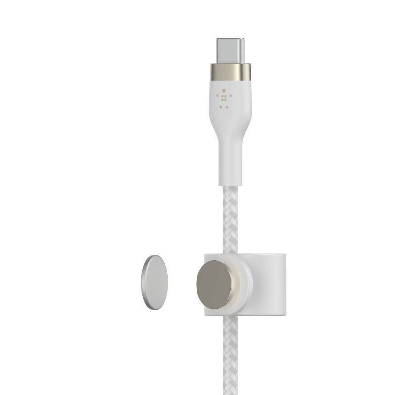 slide 2 of 7, Belkin BoostCharge Pro Flex USB-C Lightning Connector 10' Cable + Strap - White, 1 ct