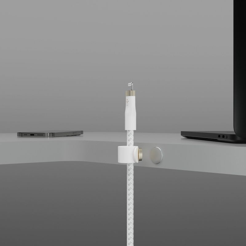 slide 7 of 7, Belkin BoostCharge Pro Flex USB-C Lightning Connector 10' Cable + Strap - White, 1 ct