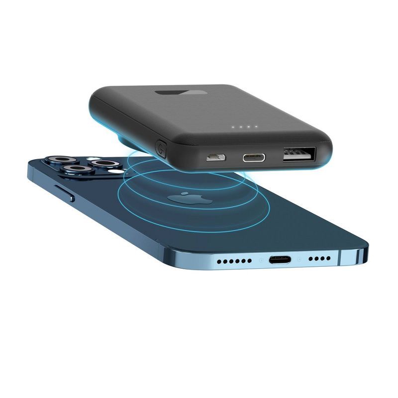 slide 6 of 7, Just Wireless 5000mAh Dual Port Portable Power Bank - Black, 1 ct