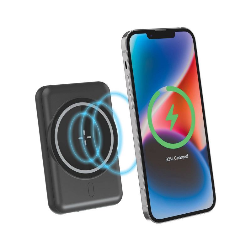 slide 1 of 7, Just Wireless 5000mAh Dual Port Portable Power Bank - Black, 1 ct