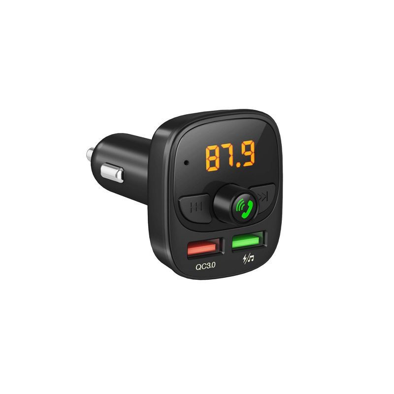 slide 1 of 6, Just Wireless Bluetooth FM Transmitter - Black: Vehicle Electronics USB Accessory, 1 ct