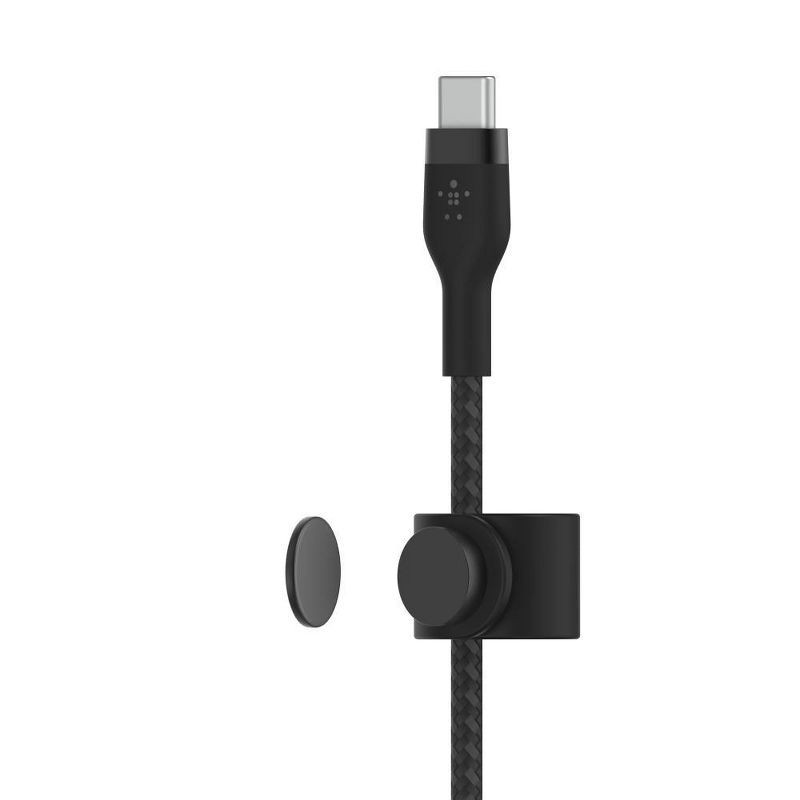 slide 4 of 7, Belkin BoostCharge Pro Flex USB-C Lightning Connector 6.6' Cable + Strap - Black, 1 ct