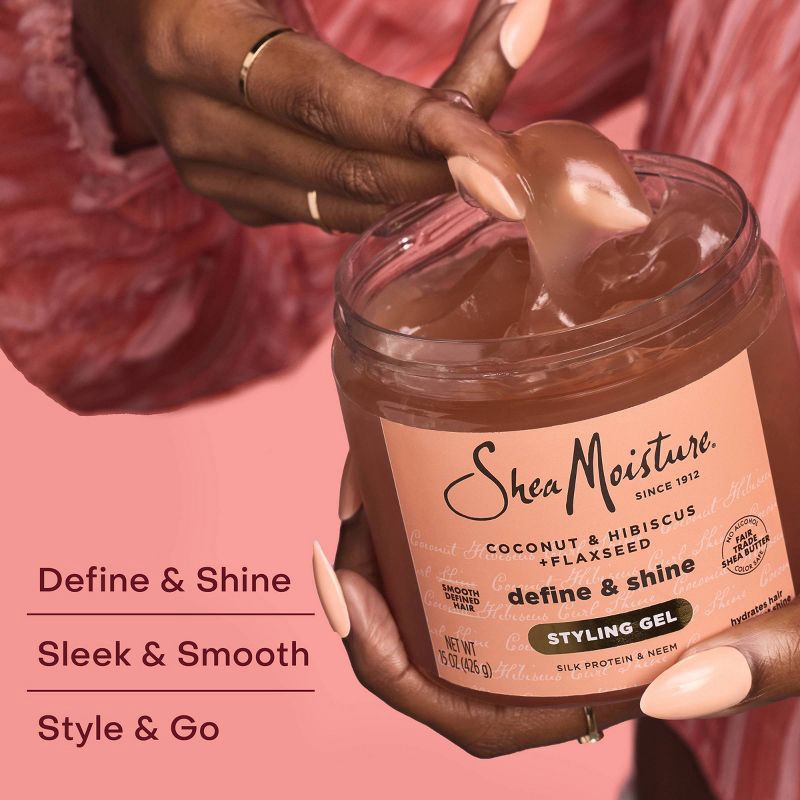 slide 3 of 7, SheaMoisture Coconut & Hibiscus + Flaxseed Defining Styling Hair Gel - 15oz, 15 oz