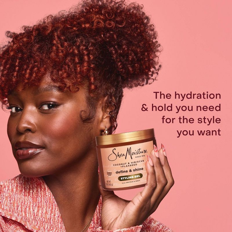 slide 4 of 7, SheaMoisture Coconut & Hibiscus + Flaxseed Defining Styling Hair Gel - 15oz, 15 oz