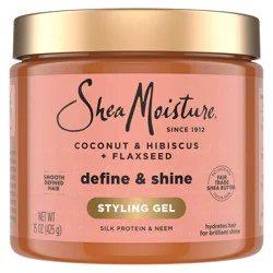 SheaMoisture Coconut & Hibiscus + Flaxseed Defining Styling Hair Gel - 15oz