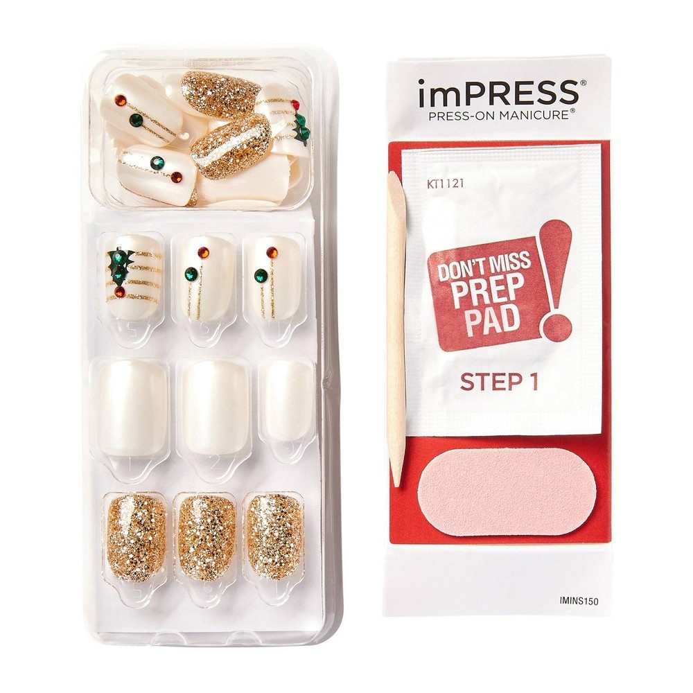 slide 5 of 5, imPRESS Press-on Manicure Limited Edition Press-On Fake Nails - Snowfall, 30 ct