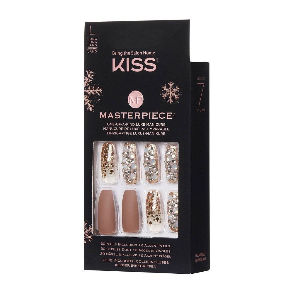 slide 2 of 5, KISS Products Kiss Masterpiece Limited Edition Fake Nails - Beige, 30 ct
