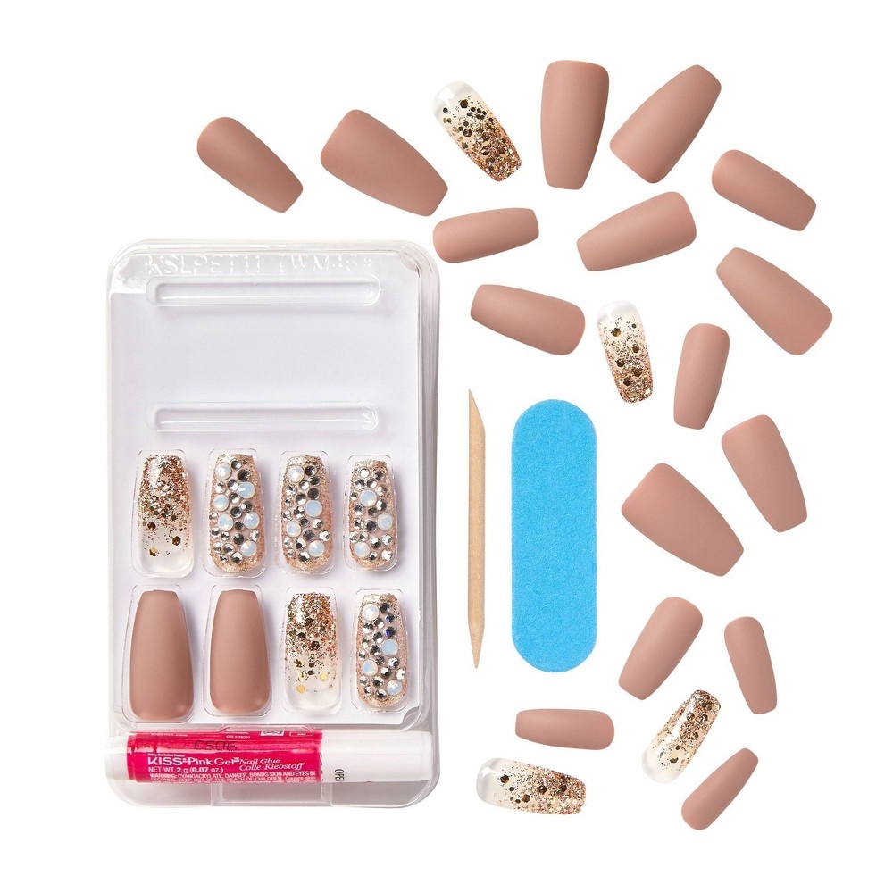 slide 5 of 5, KISS Products Kiss Masterpiece Limited Edition Fake Nails - Beige, 30 ct