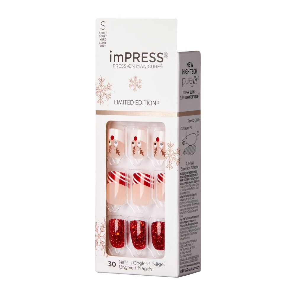 slide 2 of 5, imPRESS Press-On Manicure Limited Edition Press-On Fake Nails - Cozy Night, 30 ct