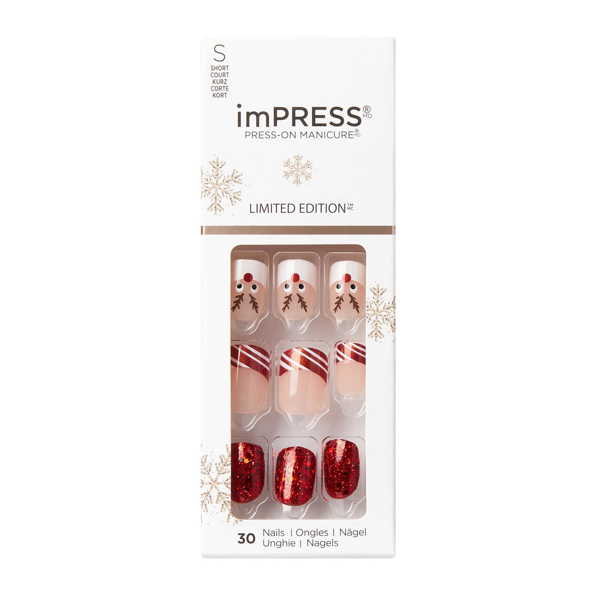 slide 1 of 5, imPRESS Press-On Manicure Limited Edition Press-On Fake Nails - Cozy Night, 30 ct