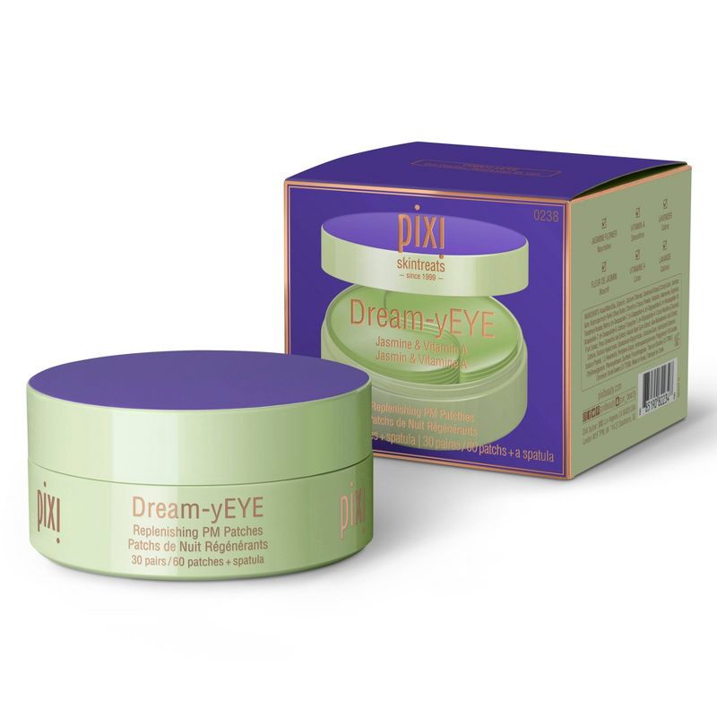 slide 4 of 7, Pixi Dream-yEYE Calming and Replensihing Eye Patches with Jasmine & Vitamin A - 30 pairs/60ct, 60 ct