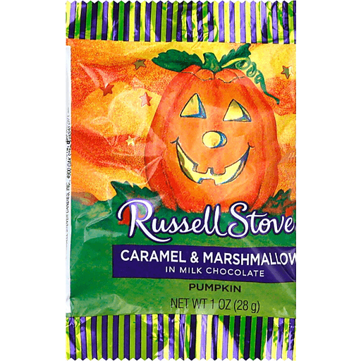 slide 2 of 2, Russell Stover Caramel & Marshmallow in Milk Chocolate Pumpkins, 1 oz