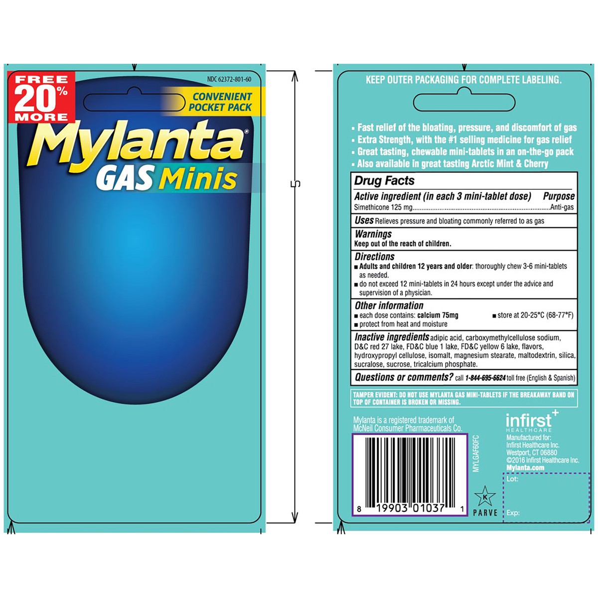 slide 8 of 8, Mylanta Gas Minis, Assorted Fruit Flavor, 50ct, 50 ct