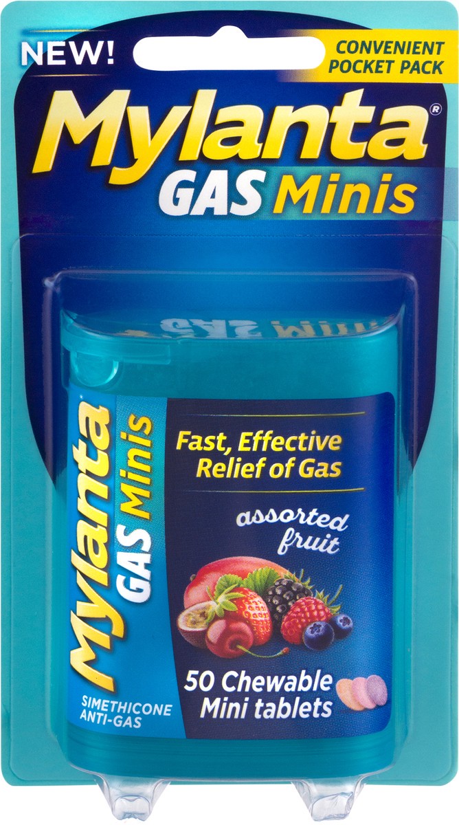 slide 6 of 8, Mylanta Gas Minis, Assorted Fruit Flavor, 50ct, 50 ct