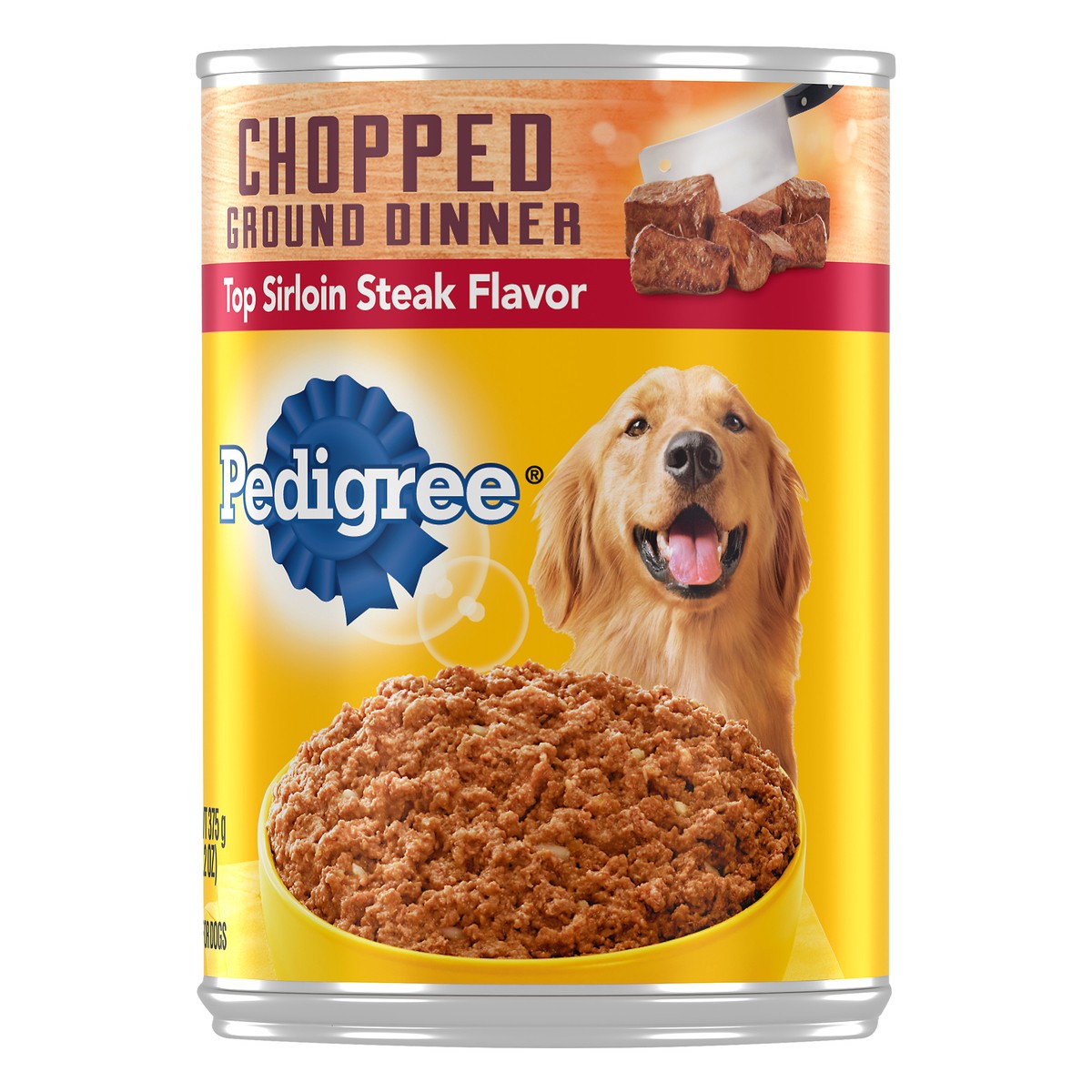 slide 2 of 12, Pedigree Chopped Ground Dinner Top Sirloin Steak Flavor Dog Food 13.2 oz. Can, 13.2 oz