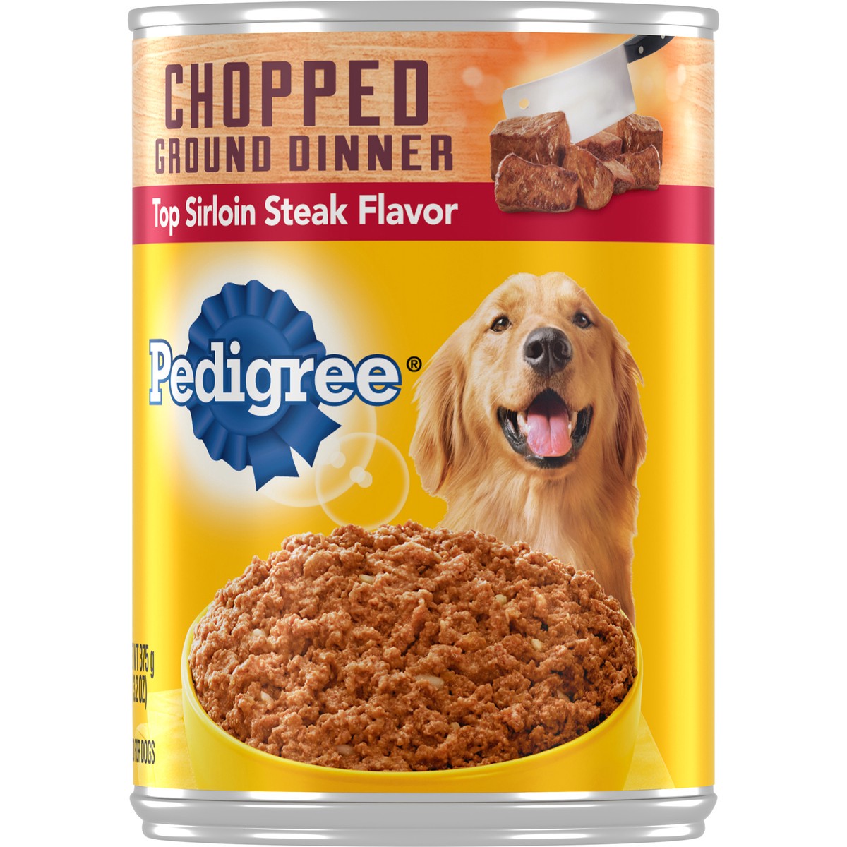 slide 4 of 12, Pedigree Chopped Ground Dinner Top Sirloin Steak Flavor Dog Food 13.2 oz. Can, 13.2 oz