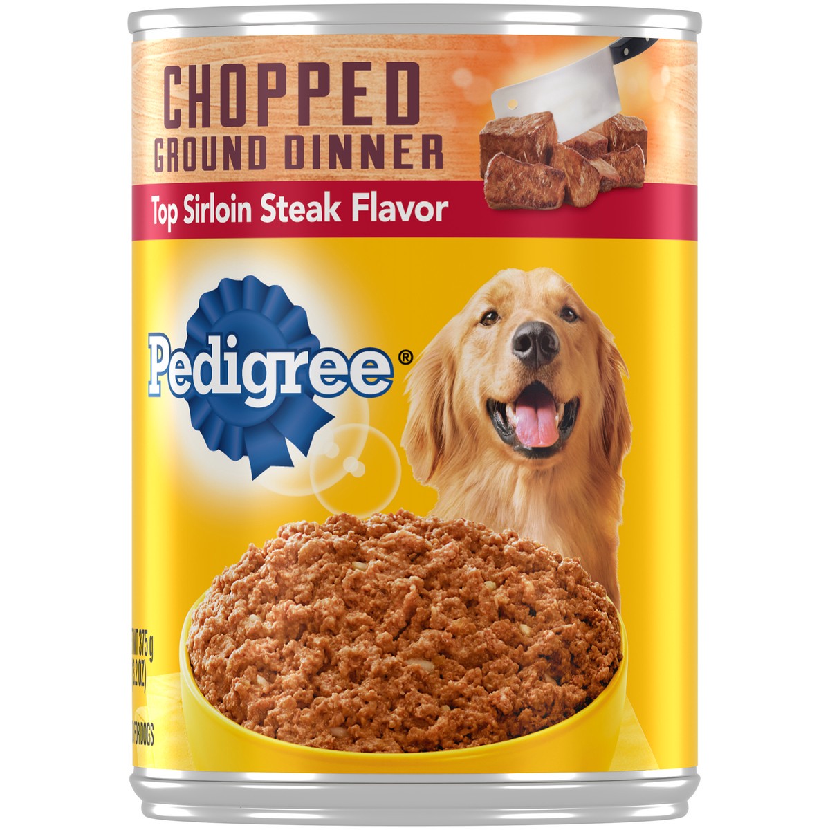 slide 1 of 12, Pedigree Chopped Ground Dinner Top Sirloin Steak Flavor Dog Food 13.2 oz. Can, 13.2 oz