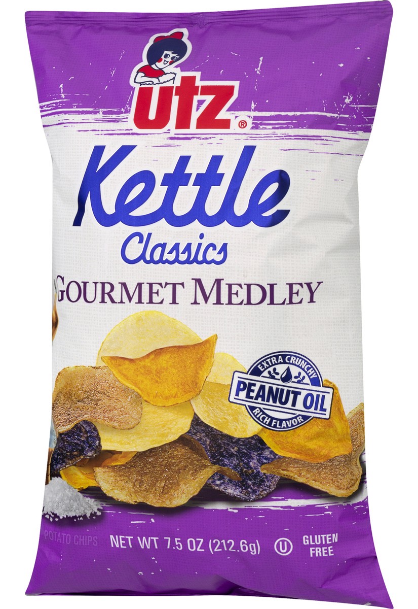 slide 4 of 11, Utz Kettle Classics Gourmet Medley Potato Chips, 7.5 oz